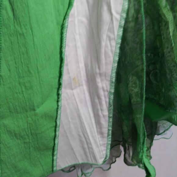 C'Fait Pour Vous Paris Green Abstract Layered Asymmetrical Fairy Boho Dress 2 - Picture 6 of 15